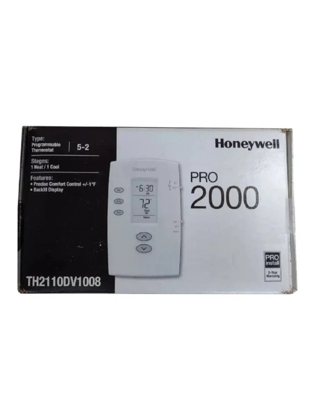 new Honeywell PRO 2000 Programmable 1H/1C Vertical Thermostat TH2110DV1008